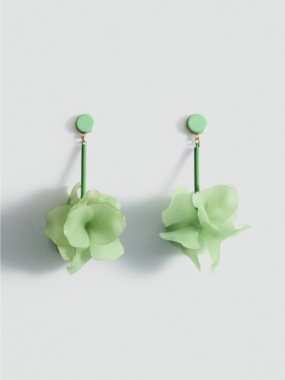Mango Mint Green Floral Drop Earrings